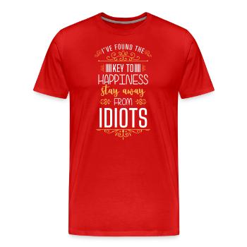 Glück Positiv Geld - Männer Premium Bio T-Shirt - Rot - Vorne - Damien (186cm)