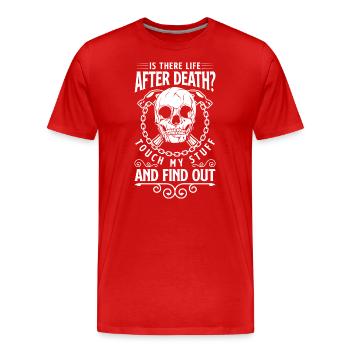 Atelier d’artisanat Tournevis de chantier - T-shirt bio Premium Homme - rouge - Devant - Damien (186cm)