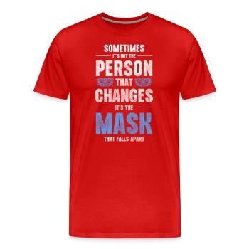 Maskenball Kostüm Unbekannt Schutz - Männer Premium Bio T-Shirt - Rot - Vorne - Damien (186cm)