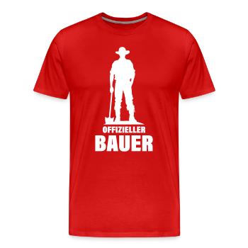 Agriculteur officiel Agriculteur - T-shirt bio Premium Homme - rouge - Devant - Damien (186cm)