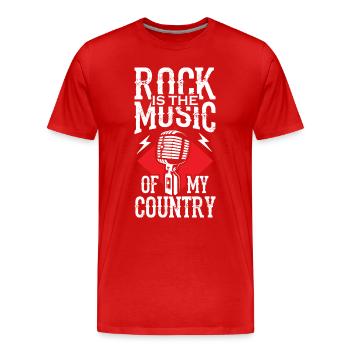 Rock is the Music of my Country - Männer Premium Bio T-Shirt - Rot - Vorne - Damien (186cm)
