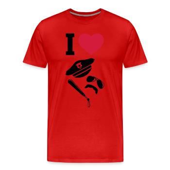 I love Cops - Uniformen - Männer Premium Bio T-Shirt - Rot - Vorne - Damien (186cm)