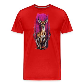 Innocent Wonder: Spotted Baby Deer - Men's Premium Organic T-Shirt - red - Front - Damien (186cm)