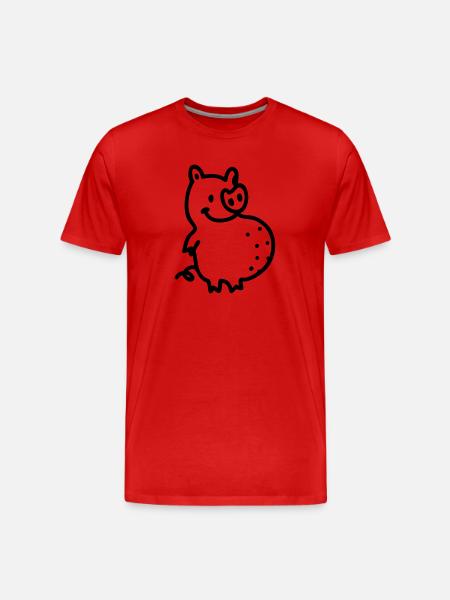 Thickness Sau - Line - Men's Premium Organic T-Shirt - red