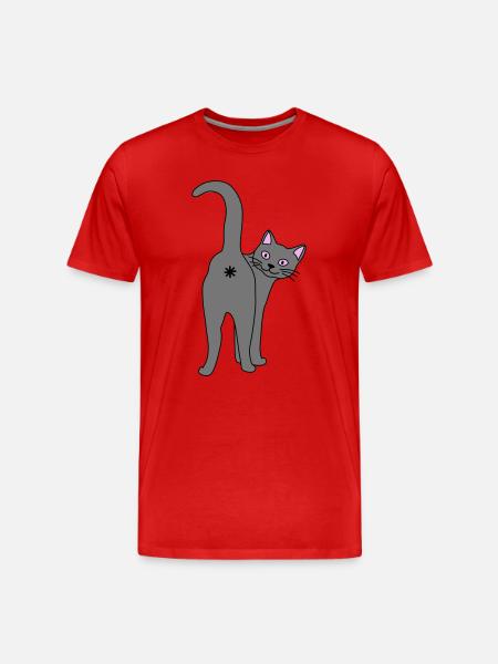 Naughty cat - Men's Premium Organic T-Shirt - red