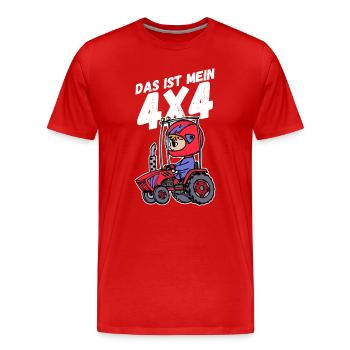 Traktor Jungbauer Statement Nutzfahrzeug Landleben - Männer Premium Bio T-Shirt - Rot - Vorne - Damien (186cm)