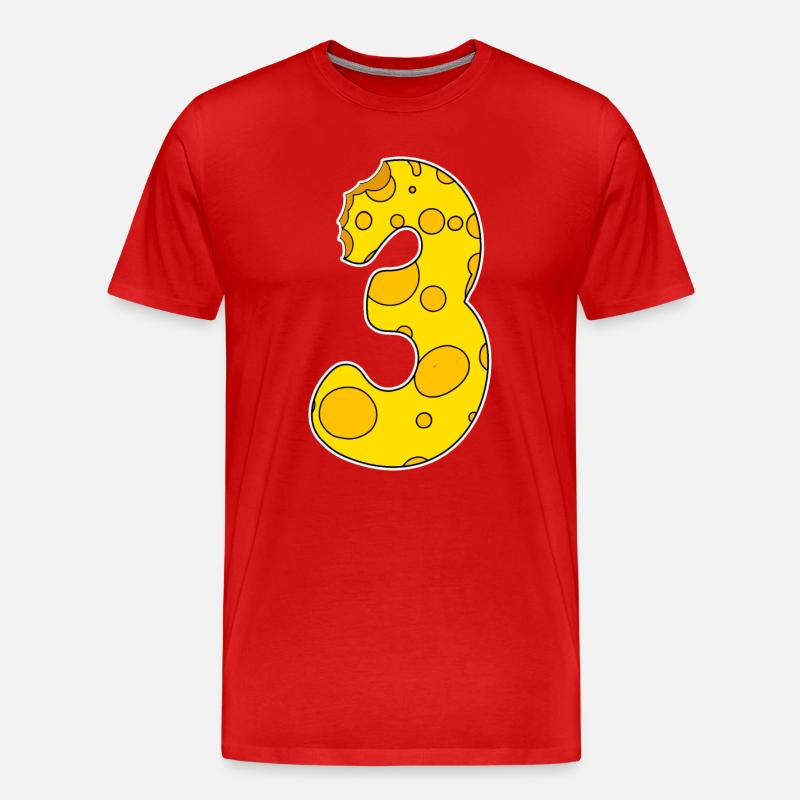 Number 3 - Three - Third - Men's Premium Organic T-Shirt - red