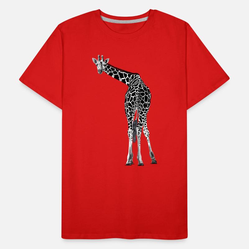 Giraffe greets friendly Men's Premium Organic T-Shirt