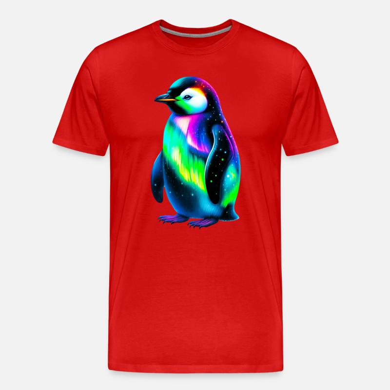 Pinguin - Männer Premium Bio T-Shirt - Rot