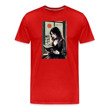 Gothic Lifestyle - Männer Premium Bio T-Shirt - Rot - Vorne - Damien (186cm)