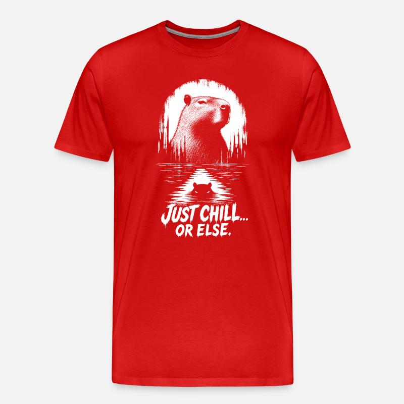 Just Chill Or Else Capybara - Männer Premium Bio T-Shirt - Rot
