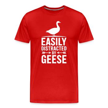 Oies Oies, Oies, Drôle, Cadeau des Oies - T-shirt bio Premium Homme - rouge - Devant - Damien (186cm)