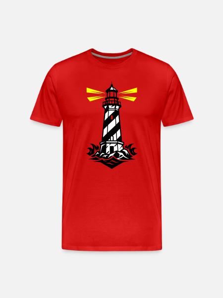 Lighthouse Coast Icon - Men's Premium Organic T-Shirt - red