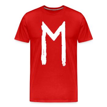 Elder Futhark Rune Ehwaz - Buchstabe E - Männer Premium Bio T-Shirt - Rot - Vorne - Damien (186cm)