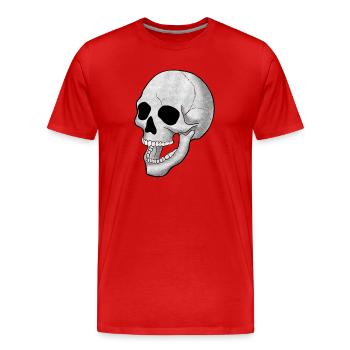SKULL SKULL SKELETON SKULL DEATH GRAVE HALLOWEEN - Men's Premium Organic T-Shirt - red - Front - Damien (186cm)