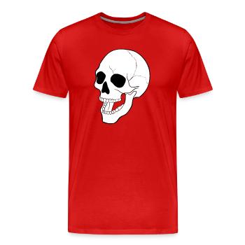 SCHÄDEL SKULL SKELETT TOTENKOPF TOT GRAB HALLOWEEN - Männer Premium Bio T-Shirt - Rot - Vorne - Damien (186cm)