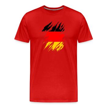 Drapeau de l’Allemagne Drapeau allemand Utilisé Look Homeland - T-shirt bio Premium Homme - rouge - Devant - Damien (186cm)