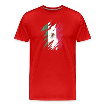 Drapeau du Mexique Drapeau du Mexique Amérique du Sud - T-shirt bio Premium Homme - rouge - Devant - Damien (186cm)