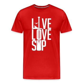 SUP - Live love SUP - T-shirt bio Premium Homme - rouge - Devant - Damien (186cm)