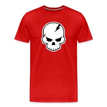 Skull - Männer Premium Bio T-Shirt - Rot - Vorne - Damien (186cm)