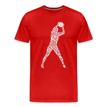 Gardien de but de football Joueur de football Joueur de football Gardien de but - T-shirt bio Premium Homme - rouge - Devant - Damien (186cm)