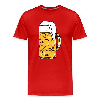 Bière - T-shirt bio Premium Homme - rouge - Devant - Damien (186cm)