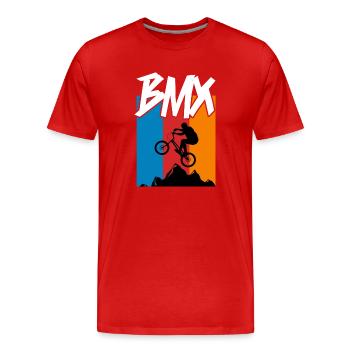 BMX / Bmx Bike / Vélo / Cadeau / Cyclist - T-shirt bio Premium Homme - rouge - Devant - Damien (186cm)