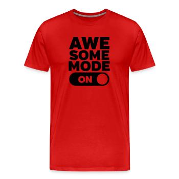 Awesome Mode (On) - Men's Premium Organic T-Shirt - red - Front - Damien (186cm)
