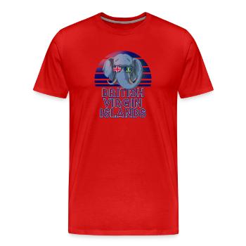Îles Vierges britanniques - T-shirt bio Premium Homme - rouge - Devant - Damien (186cm)