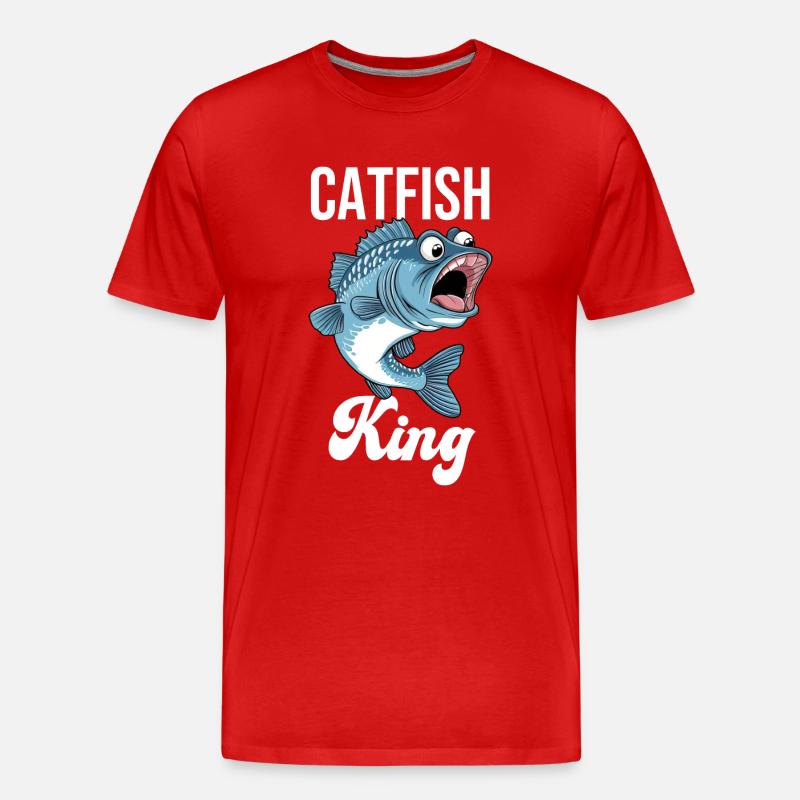 Roi du poisson-chat - T-shirt bio Premium Homme - rouge