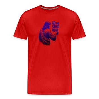 Go and Sin No More – Inspirational Jesus Design - Men's Premium Organic T-Shirt - red - Front - Damien (186cm)