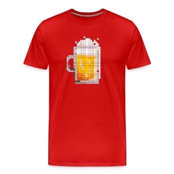 Bier - Männer Premium Bio T-Shirt - Rot - Vorne - Damien (186cm)