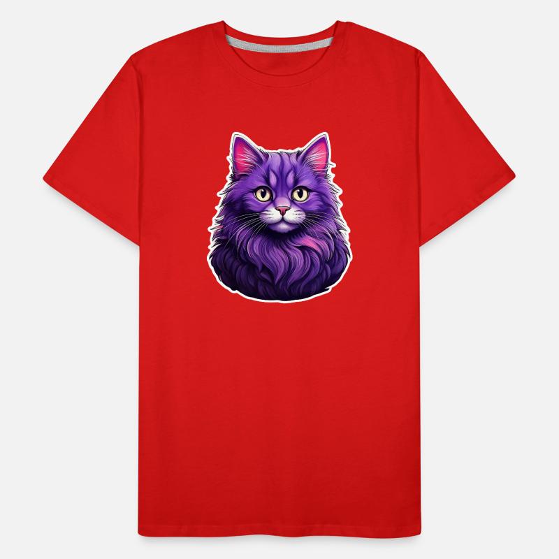 Chat Design Moderne Violet T-shirt bio Premium Homme