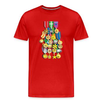 Medailles - T-shirt bio Premium Homme - rouge - Devant - Damien (186cm)