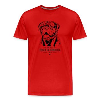 Dogue de Bordeaux Dad Hunde Hund Wilsigns - Männer Premium Bio T-Shirt - Rot - Vorne - Damien (186cm)