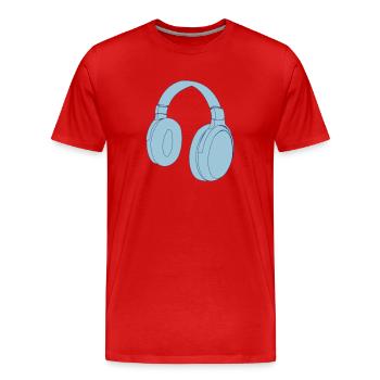 Conception de vecteur de casque - T-shirt bio Premium Homme - rouge - Devant - Damien (186cm)
