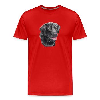 labrador retriever black P - Men's Premium Organic T-Shirt - red - Front - Damien (186cm)
