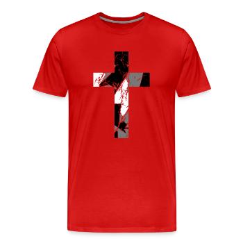 fissures transversales texte scratch alt jésus chr - T-shirt bio Premium Homme - rouge - Devant - Damien (186cm)