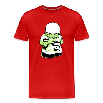 soldat camouflage guerre armée défense armée il - T-shirt bio Premium Homme - rouge - Devant - Damien (186cm)