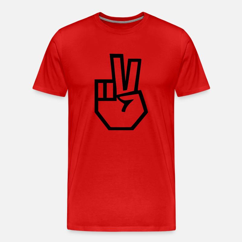 peace - Männer Premium Bio T-Shirt - Rot