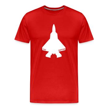 F-22 Raptor weiß - Männer Premium Bio T-Shirt - Rot - Vorne - Damien (186cm)