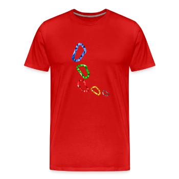 Karabiner - Männer Premium Bio T-Shirt - Rot - Vorne - Damien (186cm)