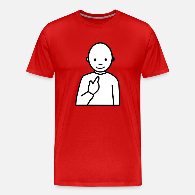 Meme - Witziges, lustiges Männchen - Männer Premium Bio T-Shirt - Rot