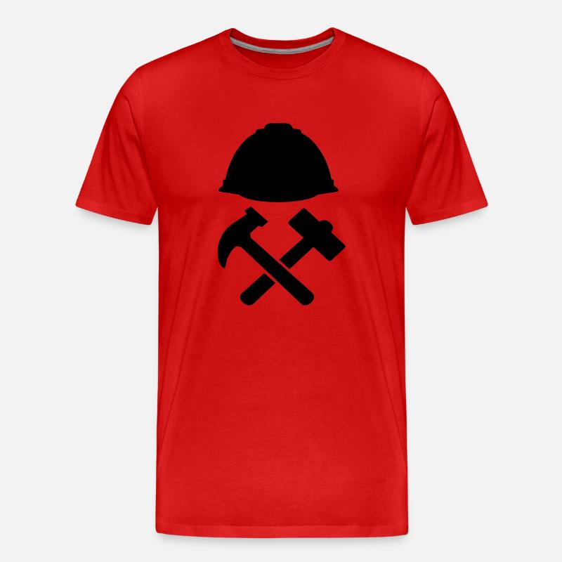 construction worker - Männer Premium Bio T-Shirt - Rot