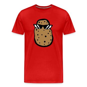 lunettes de soleil cool guy manger des pommes de terre délicieux cook - T-shirt bio Premium Homme - rouge - Devant - Damien (186cm)