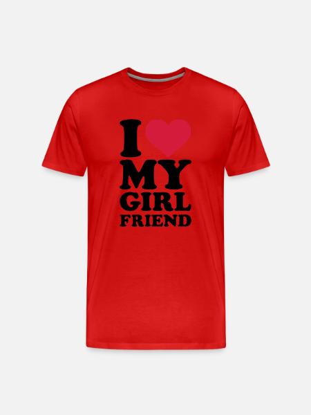I love my girlfriend - Men's Premium Organic T-Shirt - red