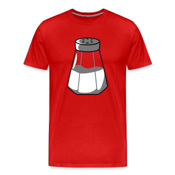 Salz Spender Design - Männer Premium Bio T-Shirt - Rot - Vorne - Damien (186cm)