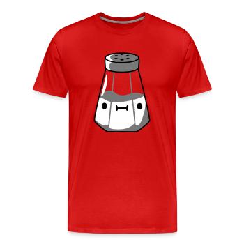 Salière avec visage - T-shirt bio Premium Homme - rouge - Devant - Damien (186cm)
