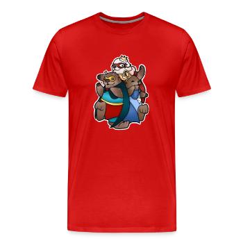 TAZZ TALKS | Furvengers - Men's Premium Organic T-Shirt - red - Front - Damien (186cm)