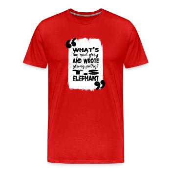 books lover sayings green bookish stuff - Men's Premium Organic T-Shirt - red - Front - Damien (186cm)